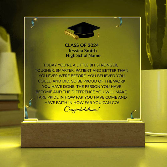 High School Graduation Gifts, Class of 2024 Gift, High School Graduate, Customizable Acrylic Plaque, High School Grad, Graduation Decor,  Personalized Grad, Gift for Graduate