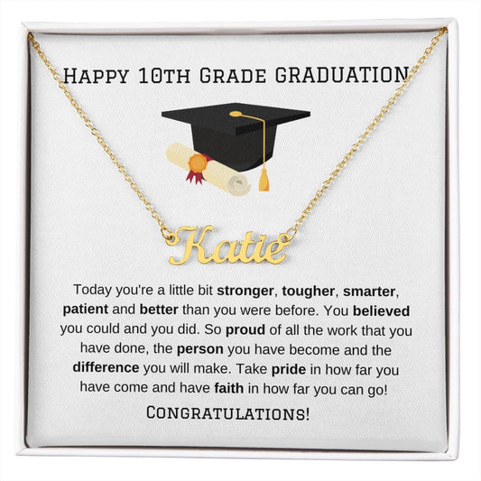 10th Grade Graduation Personalized Name Necklace Gift-FashionFinds4U