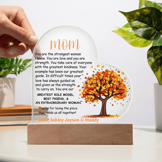 Mom Heart Acrylic Plaque Gift