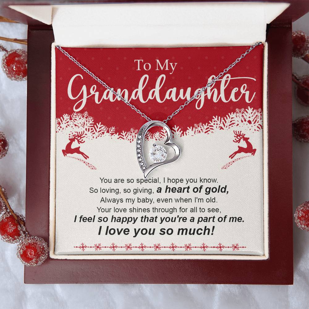 To My Granddaughter Necklace, Christmas Birthday Gift For Granddaughter