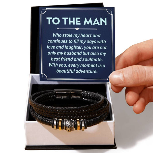 Husband - To The Man That Stole my Heart- Love Your Forever Men's Bracelet
