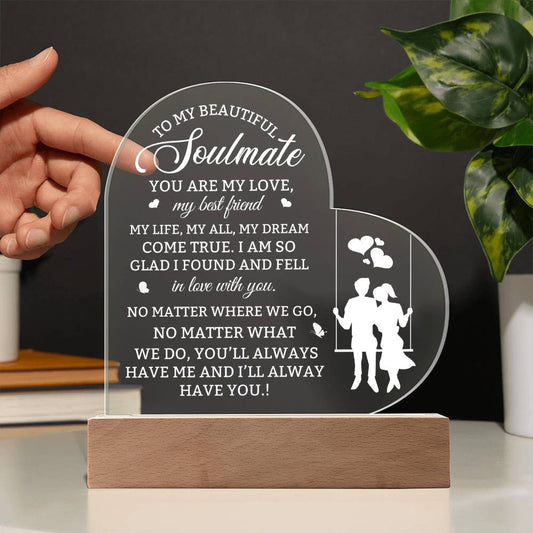 Soulmate Lighted Acrylic Plaque