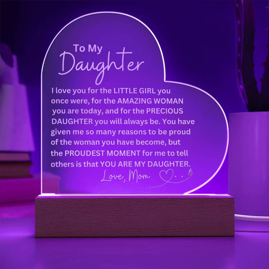 To My Daughter Engraved Plaque Gift from Mom