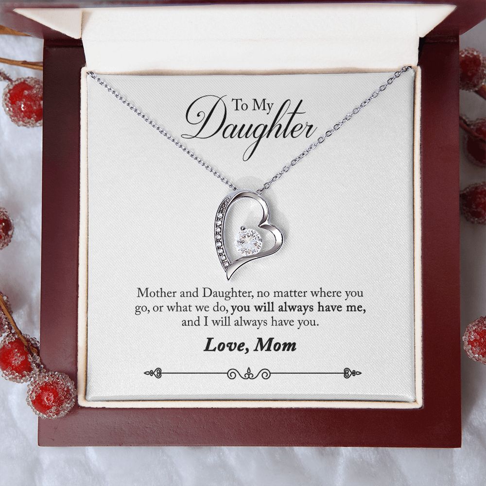 Daughter No Matter Where You Go - Forever Love Heart Necklace-FashionFinds4U