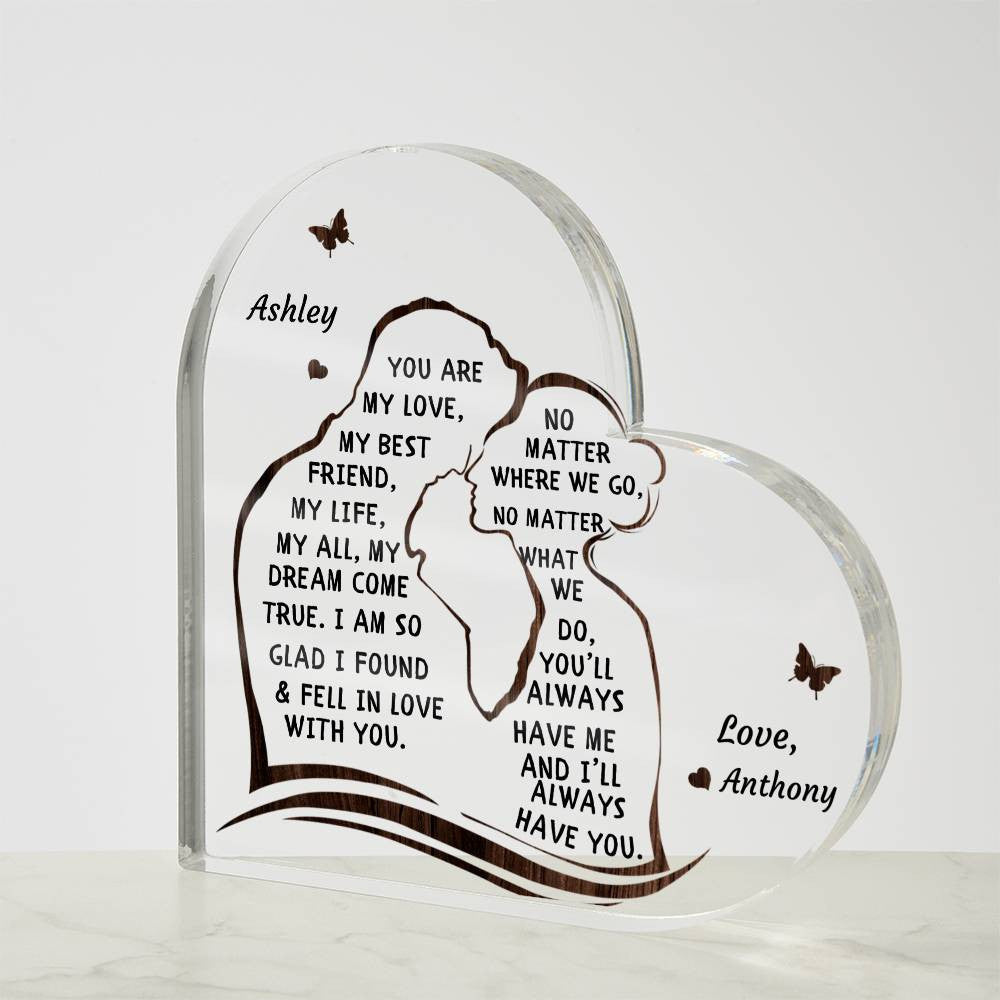 Personalized Heart Plaque Gift for Husband Wife or Soulmate
