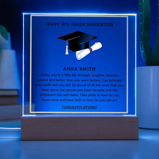 Middle School Graduation Lighted Acrylic Plaque