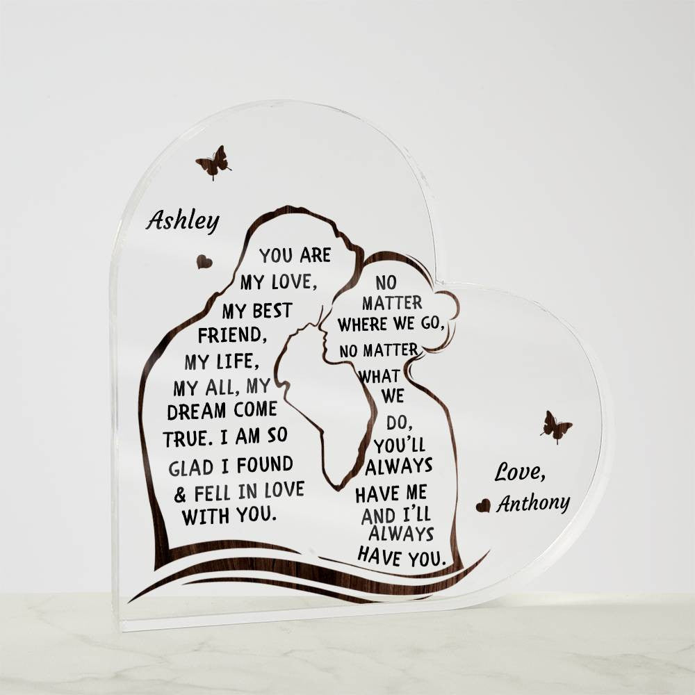 Personalized Heart Plaque Gift for Husband Wife or Soulmate