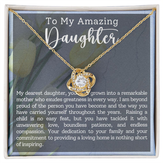 To My Amazing Daughter- Motherhood - Love Knot Necklace-FashionFinds4U