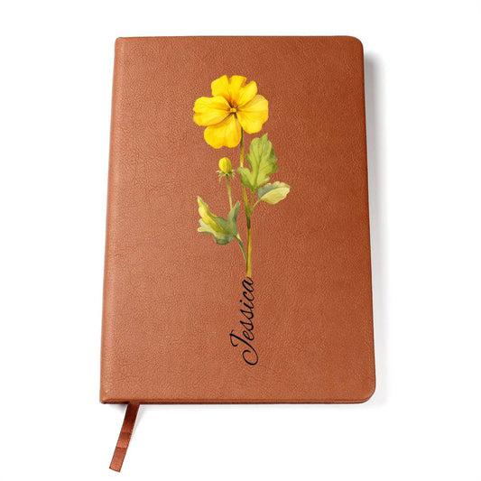 Custom Birth Flower Name Journal Gift