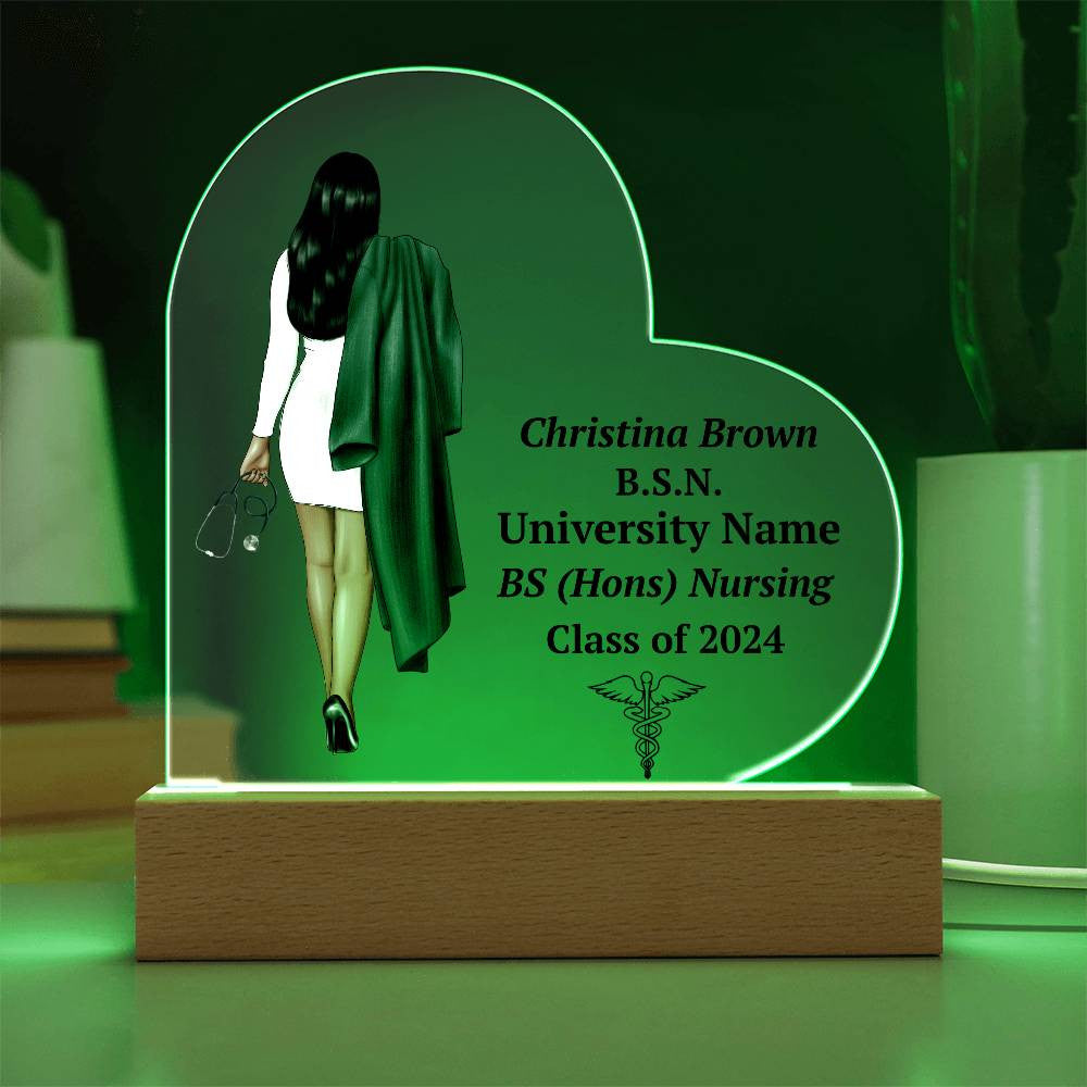 Personalized Nursing Graduation LED Plaque Gift