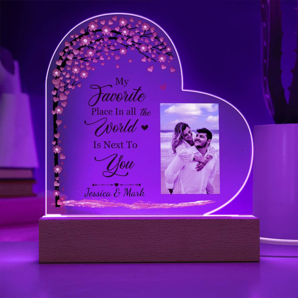 Couple Personalized Plaque Photo Gift for Anniversary Valentines or Birthday.