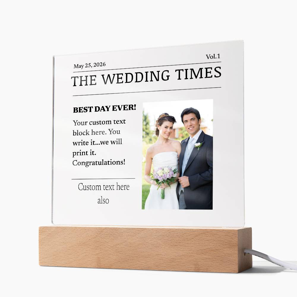 Custom Wedding Plaque for Newlyweds Reception