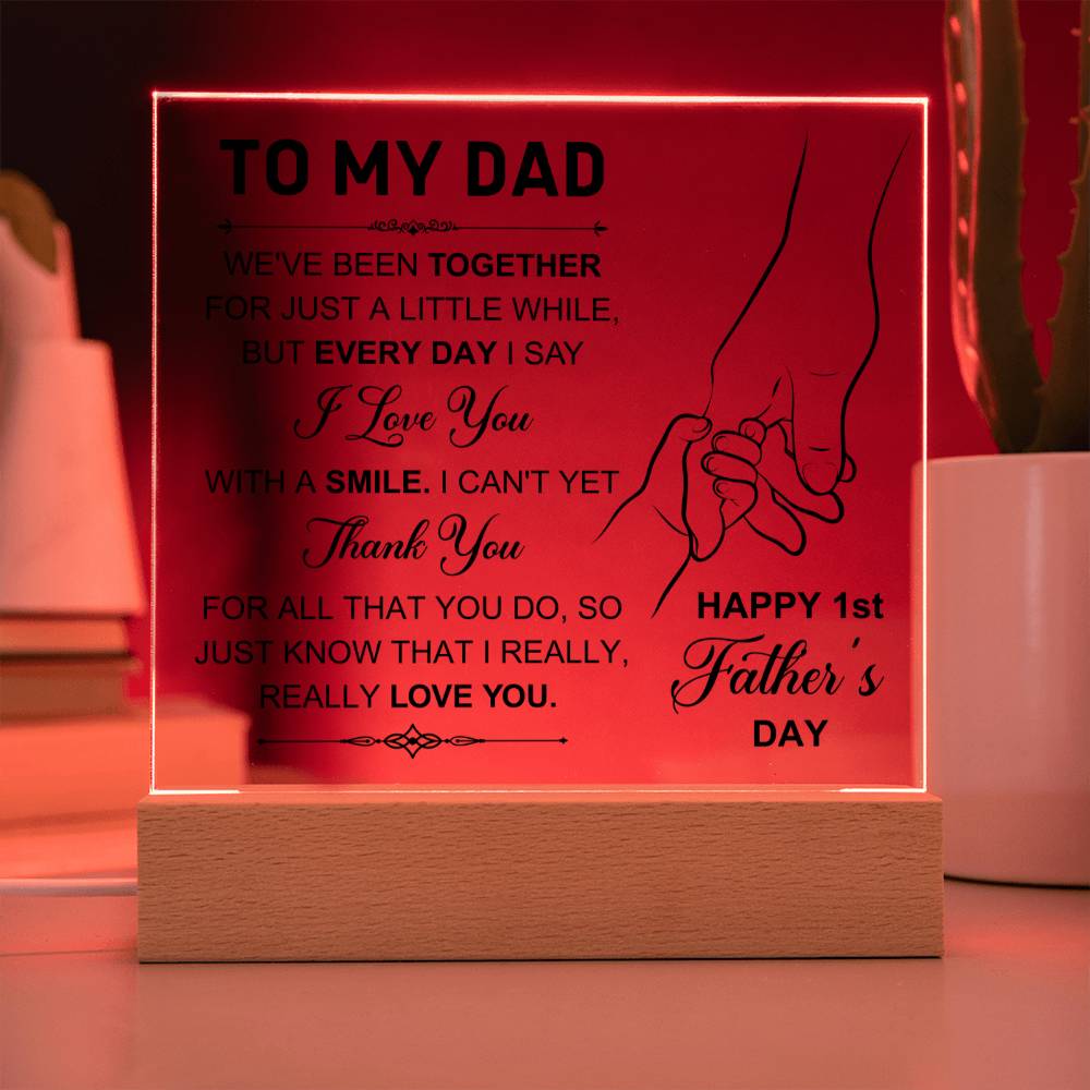 1st Father's Day Lighted Acrylic Plaque-FashionFinds4U