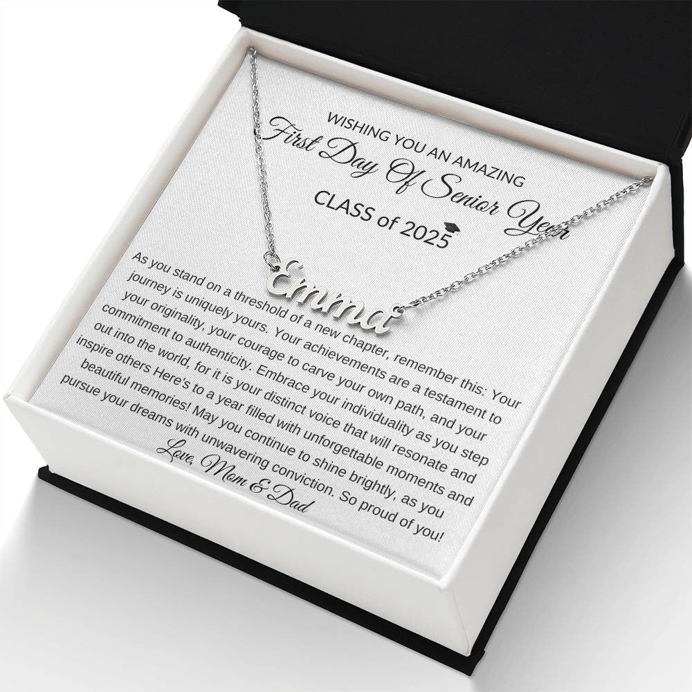 First Day of Senior Year Class of 2025 Gift Necklace