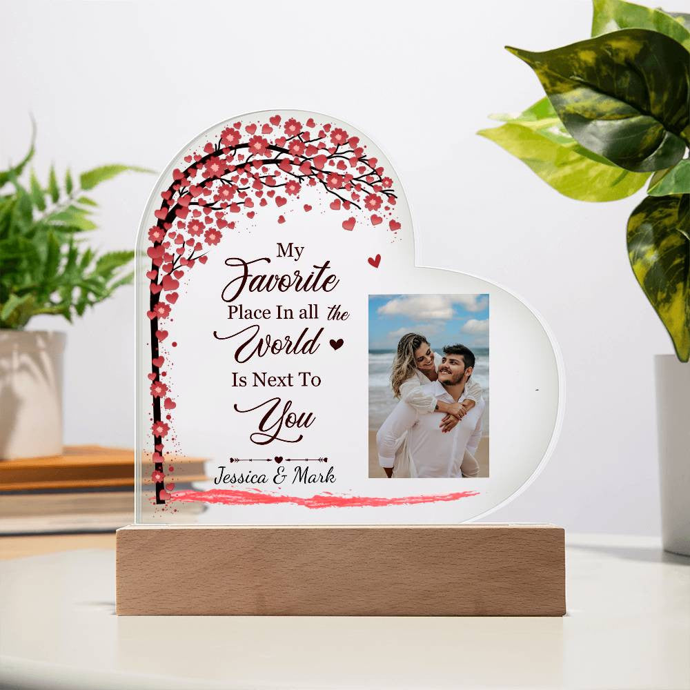 Couple Personalized Plaque Photo Gift for Anniversary Valentines or Birthday.