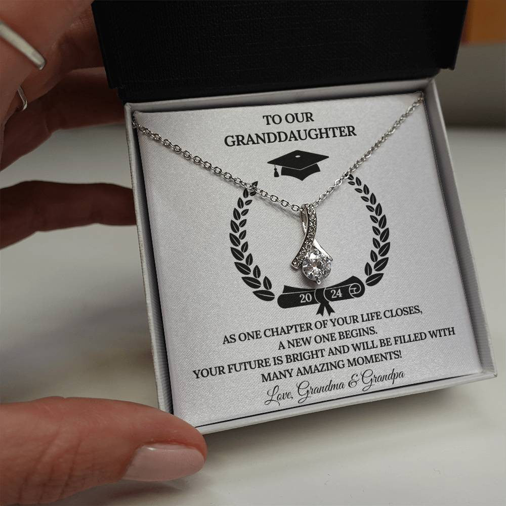 Class of 2024 Graduation Necklace Gift for Granddaughter Personalized
