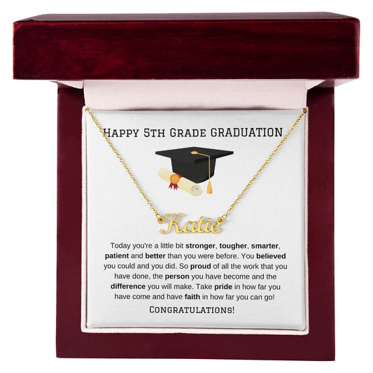 5th Grade Graduation Personalized Name Necklace Gift-FashionFinds4U