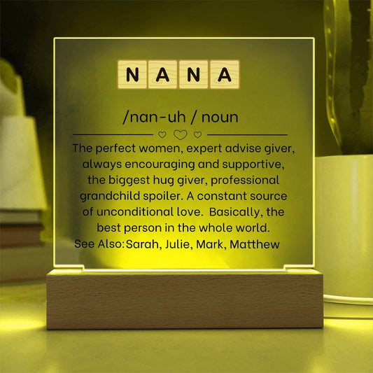 Personalized Nana Definition Acrylic Plaque