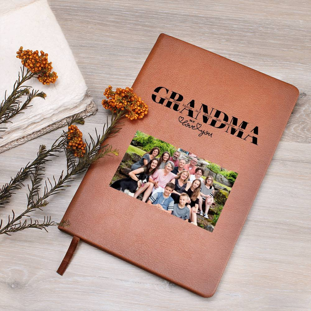 Grandma Personalized Keepsake Journal with Grandkids Names and Photo