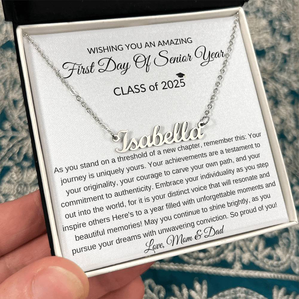 First Day of Senior Year Class of 2025 Gift Necklace