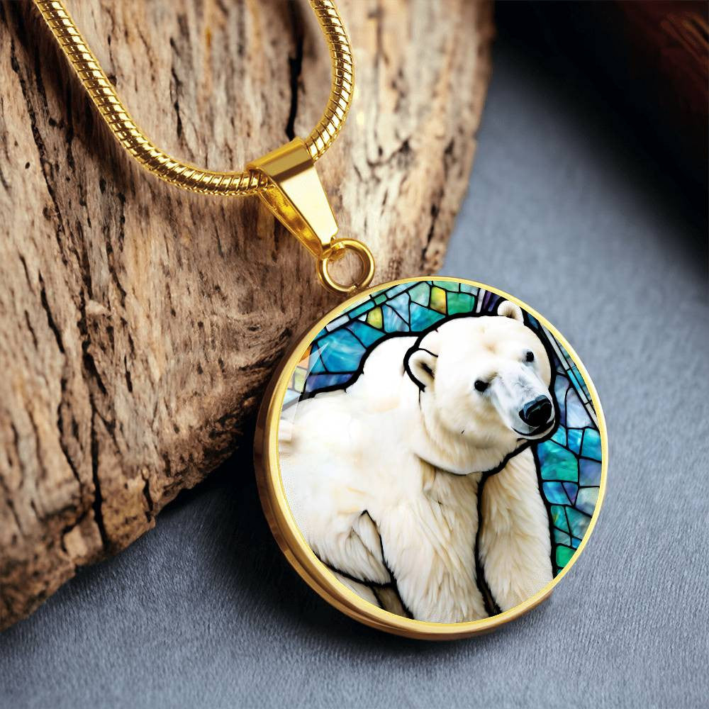 Polar Bear Necklace, Polar Bear Charm Bangle Bracelet, Polar Bear Jewelry, Gift for Polar Bear Lover, White polar bear, Polar Bear charm