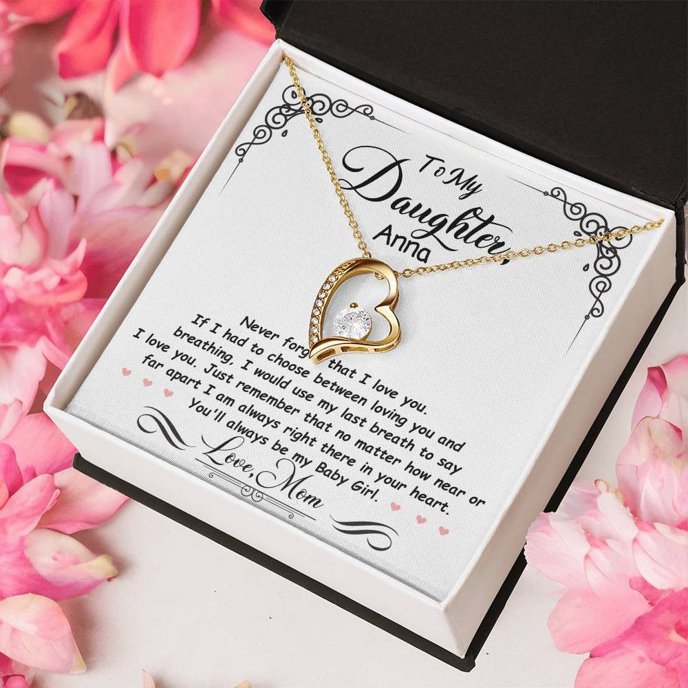 Personalized Daughter Heart Necklace Gift from Mom or Dad