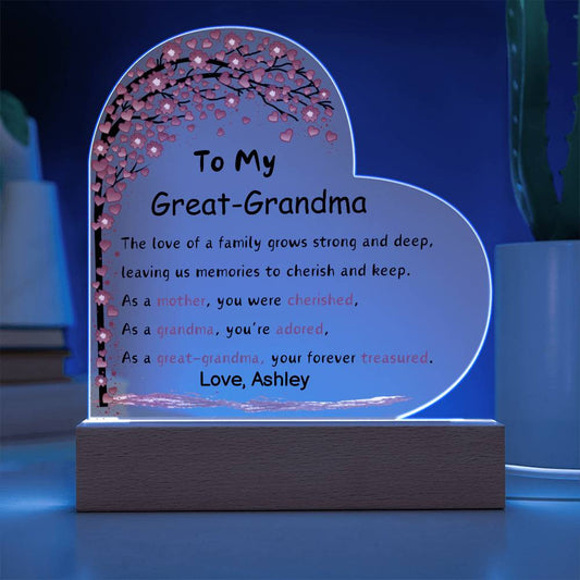 Great Grandma Acrylic Heart Plaque