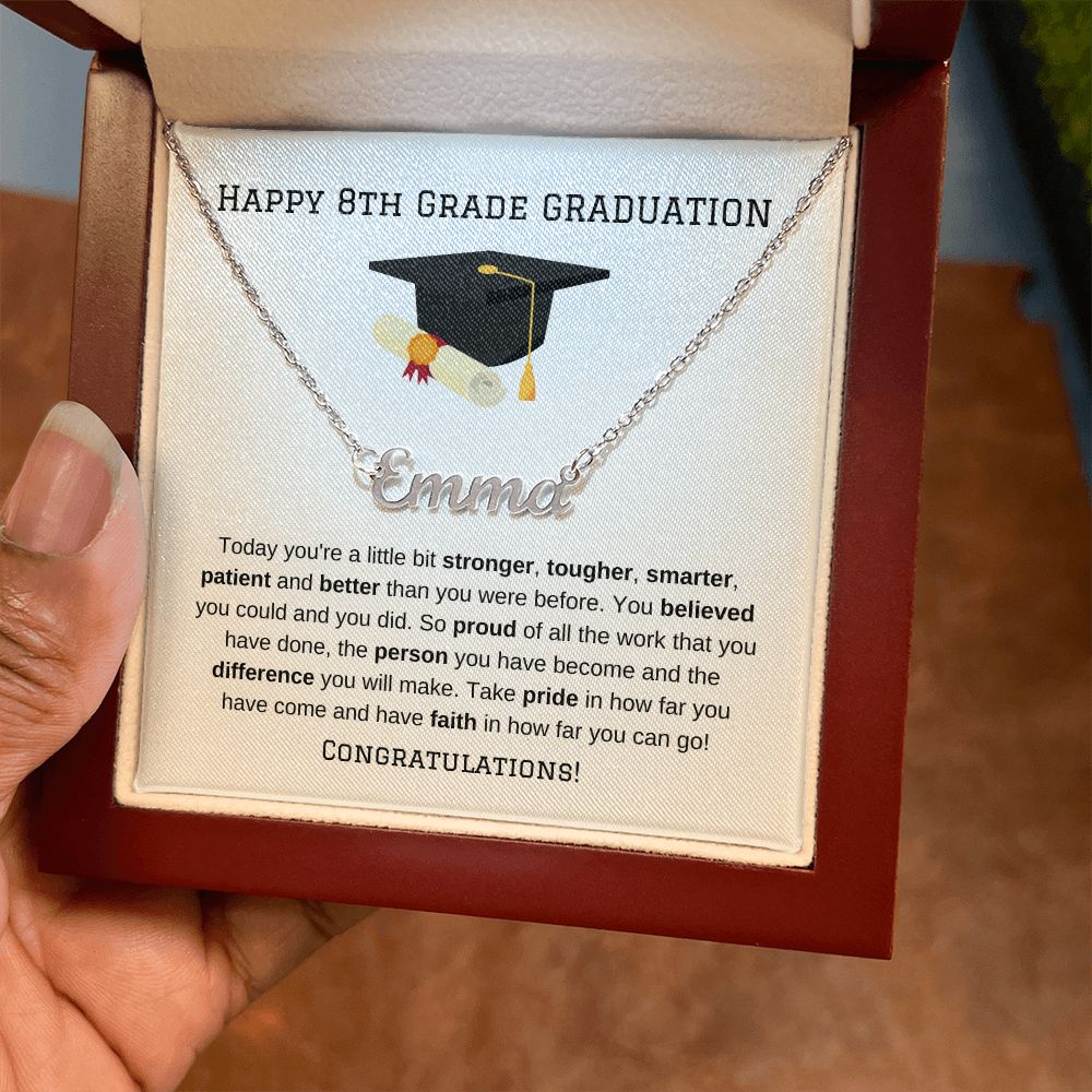 8th Grade Graduation Personalized Name Necklace Gift-FashionFinds4U