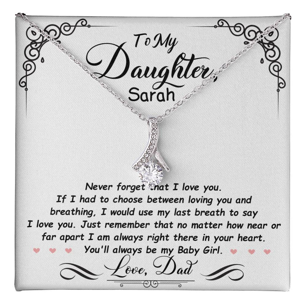 To My Daughter Personalized Necklace Gift from Mom or Dad