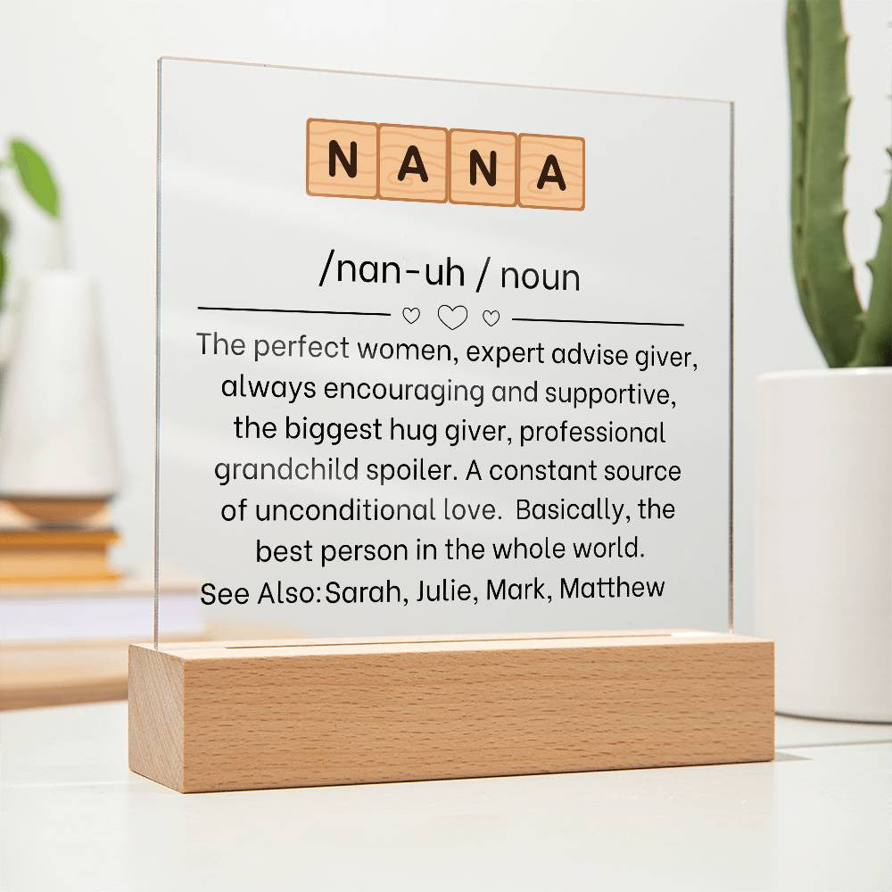 Personalized Nana Definition Acrylic Plaque