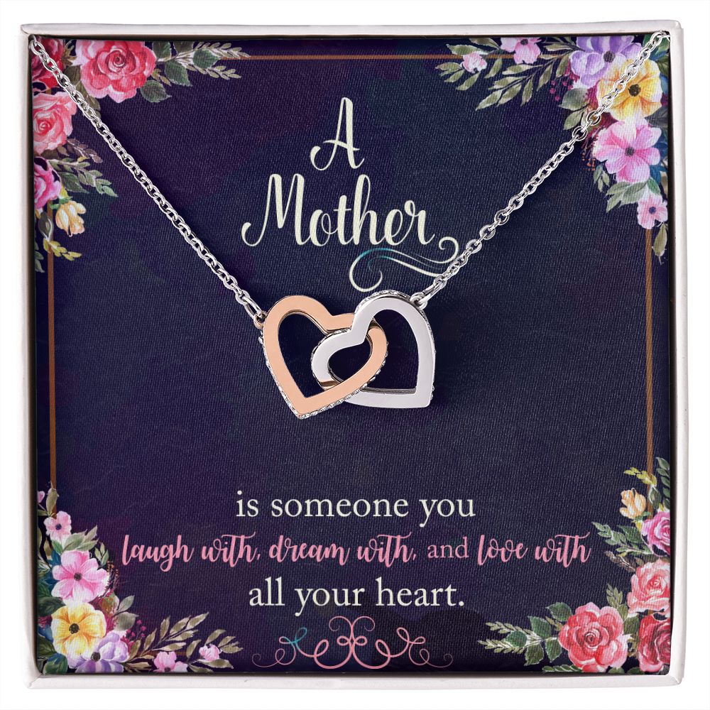 A Mother Is Someone You Dream With Interlocking Hearts Necklace-FashionFinds4U