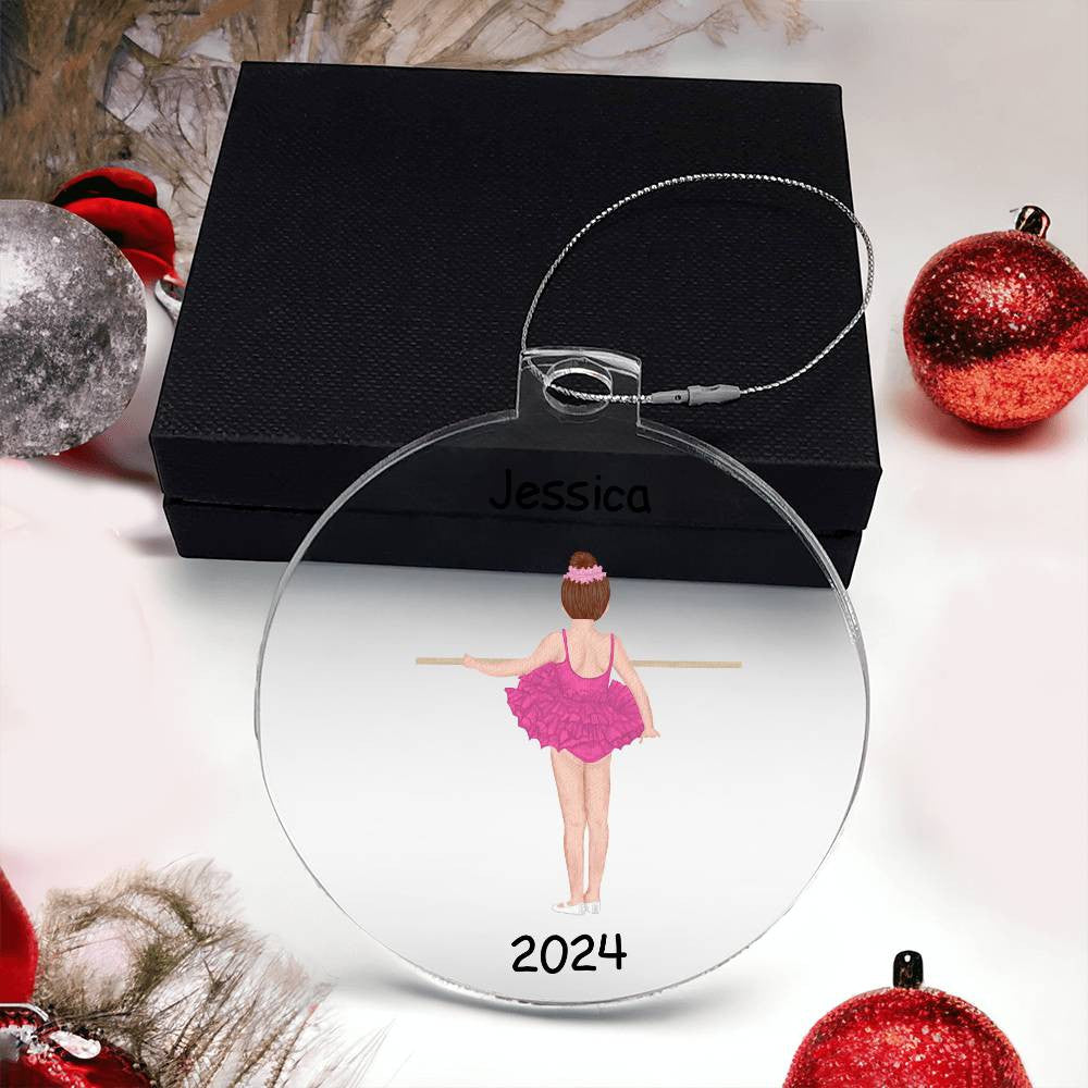 Personalized Ballerina Acrylic Christmas Ornament