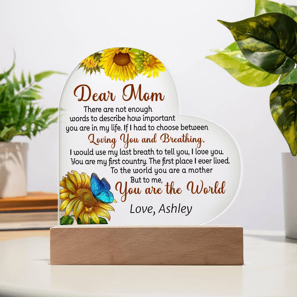 Mom Sunflower Acrylic Plaque Gift