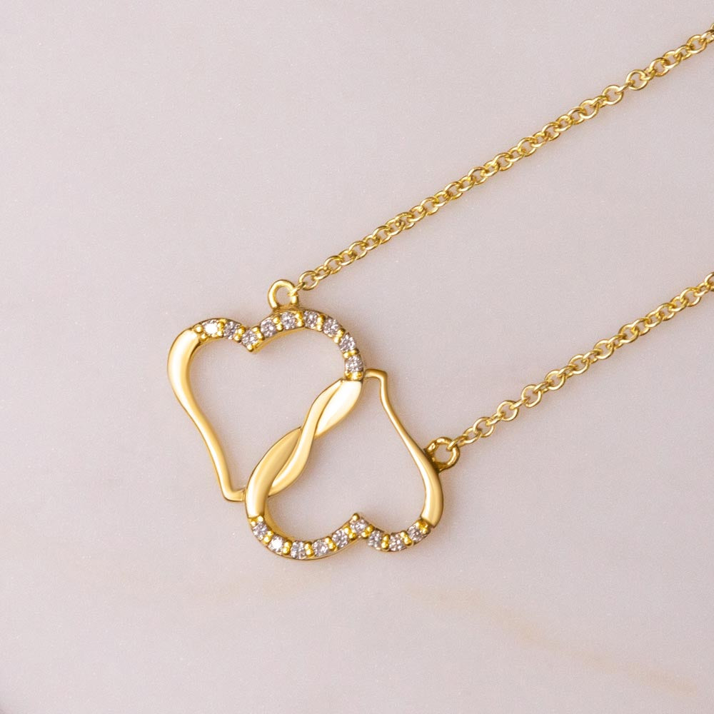 Amazing Mom - Through Joys and Tears - 10K Infinity Heart Necklace with Diamonds-FashionFinds4U