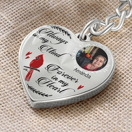 Engraved Memorial Heart Keychain Gift