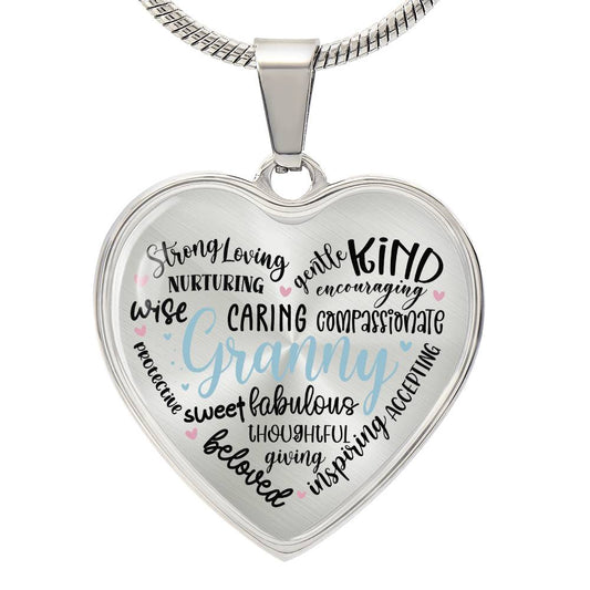 Granny Engraved Heart Necklace