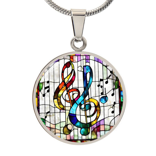 Music Notes Engraved Necklace