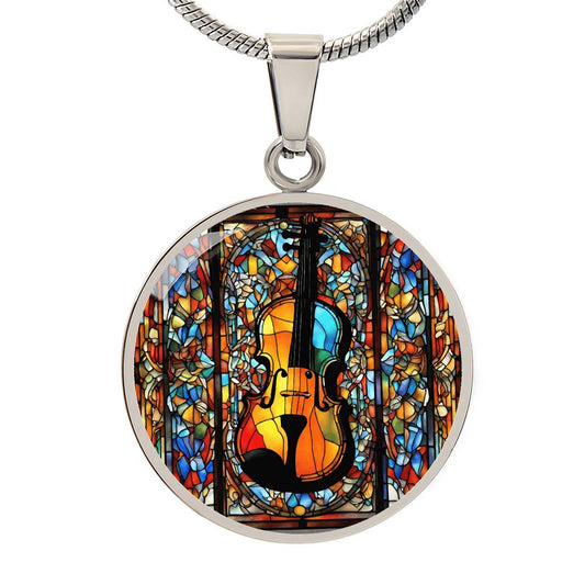 Violin Engraved Necklace