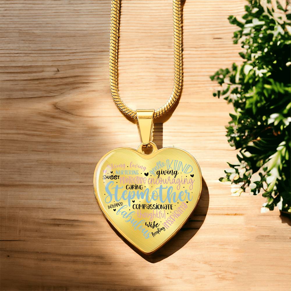 Stepmother  Engraved Heart Necklace