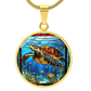 Sea Turle Engraved Necklace