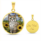 Cat in Sunflower FieldEngraved Necklace