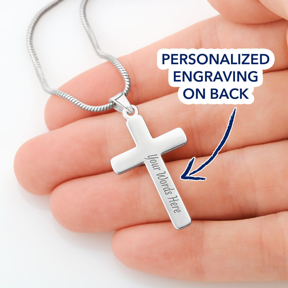 Class of 2024 Engraved Cross Necklace  Graduation Gift