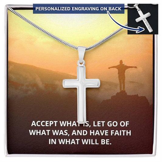 Have Faith Engraved Cross Necklace