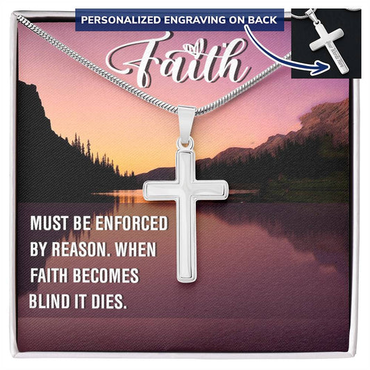 Faith Engraved Cross Necklace