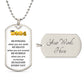 Class of 2024 Engraved Military Style Graduation Necklace Gift for Him