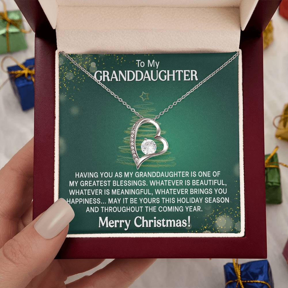 Granddaughter Heart Necklace Christmas Gift