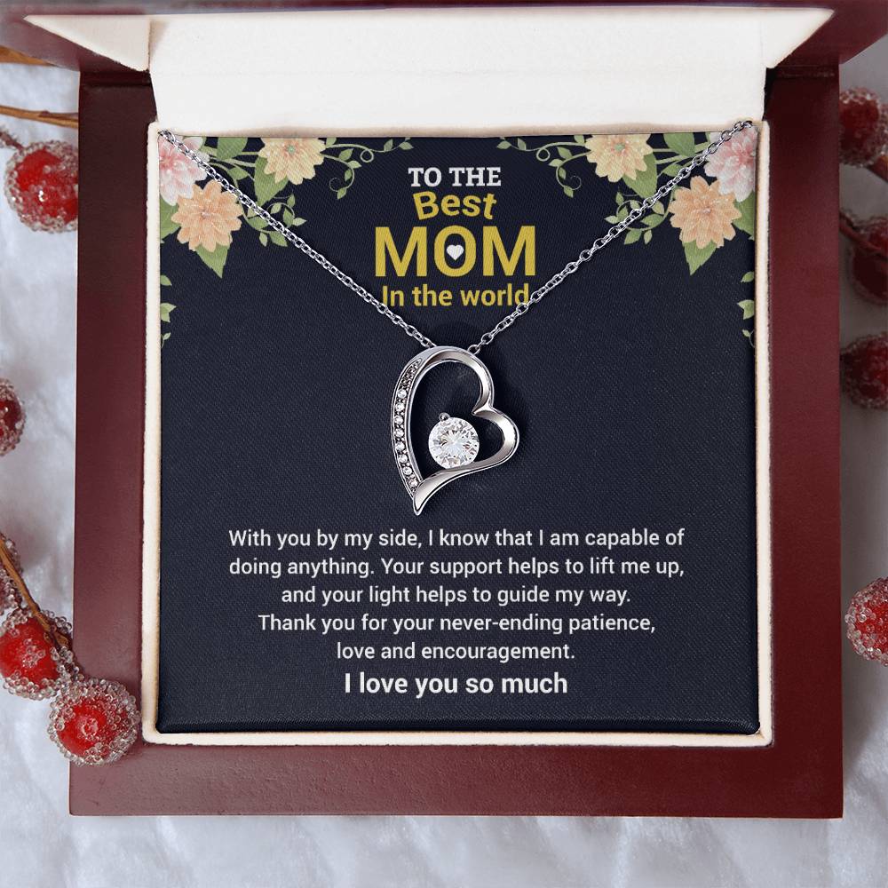 To The Best Mom Heart Necklace Gift