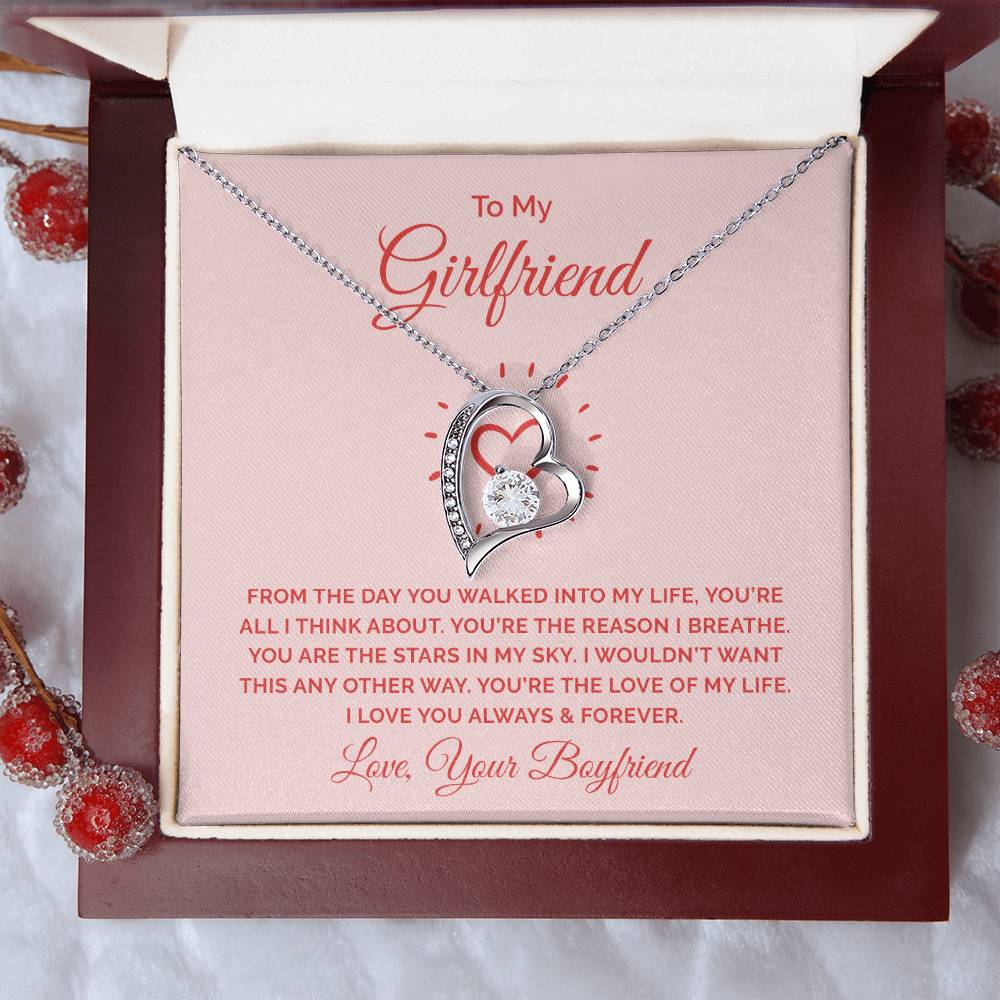 To My Girlfriend - From The Day You Walked into My Life Heart Necklace Gift