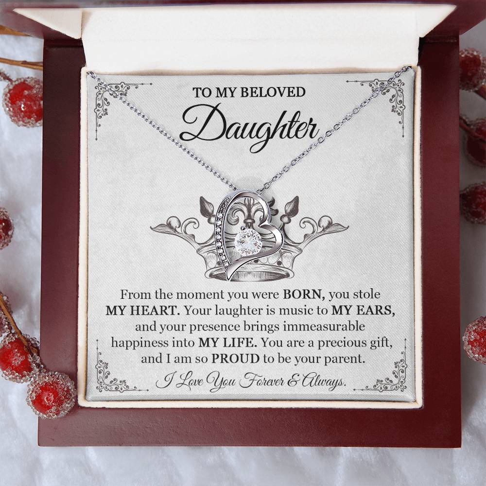 To My Daughter Necklace, Daughter Gift From Dad Mom, Birthday Gifts