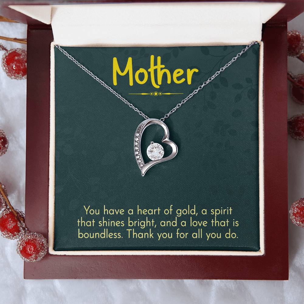 Mother- Thank you Heart Necklace Gift